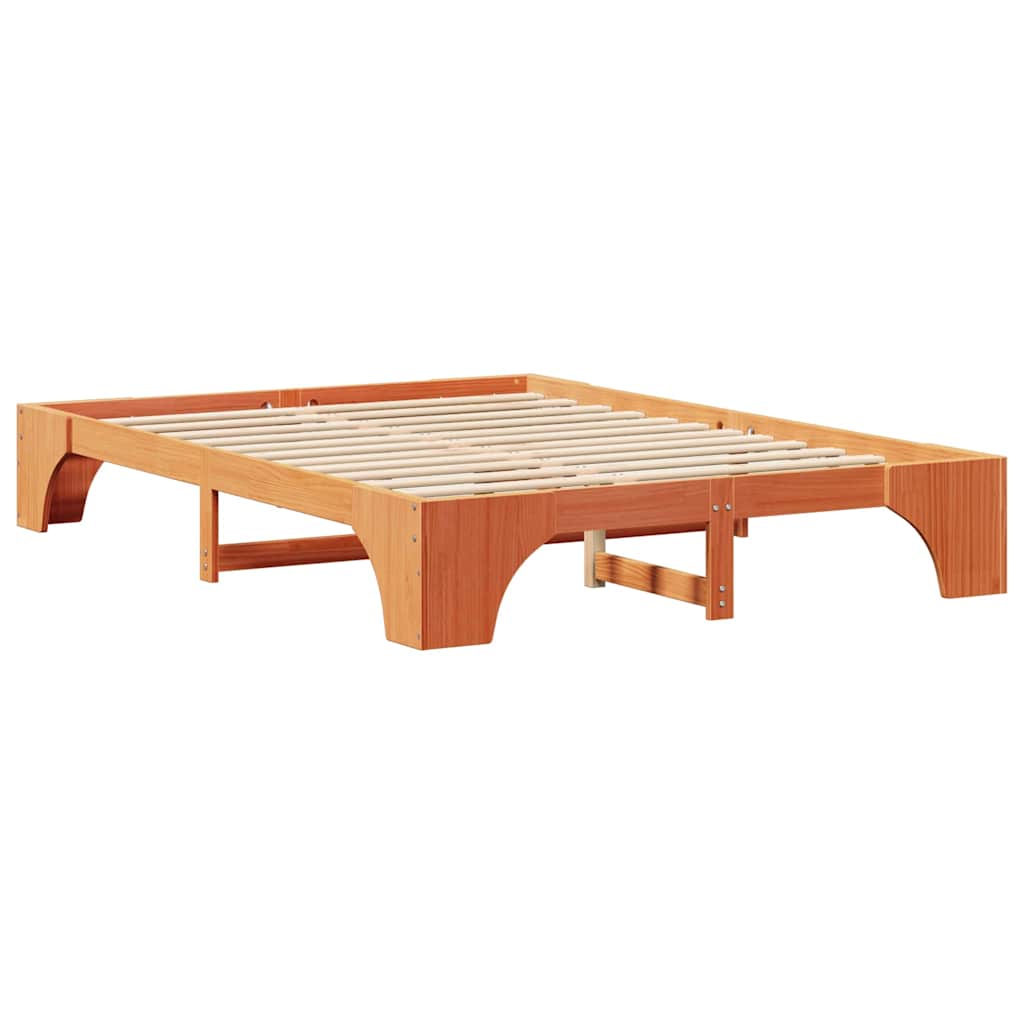 vidaXL Ramka łóżka Woskowy Brąz 160 x 200 cm Lite drewno sosnowe