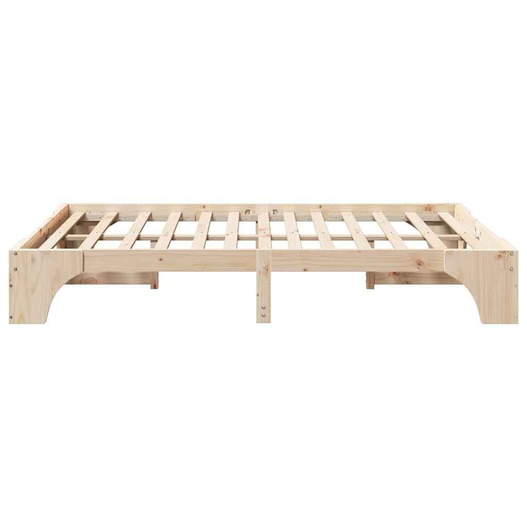 vidaXL Ramka łóżka Naturalny 150 x 200 cm Lite drewno sosnowe