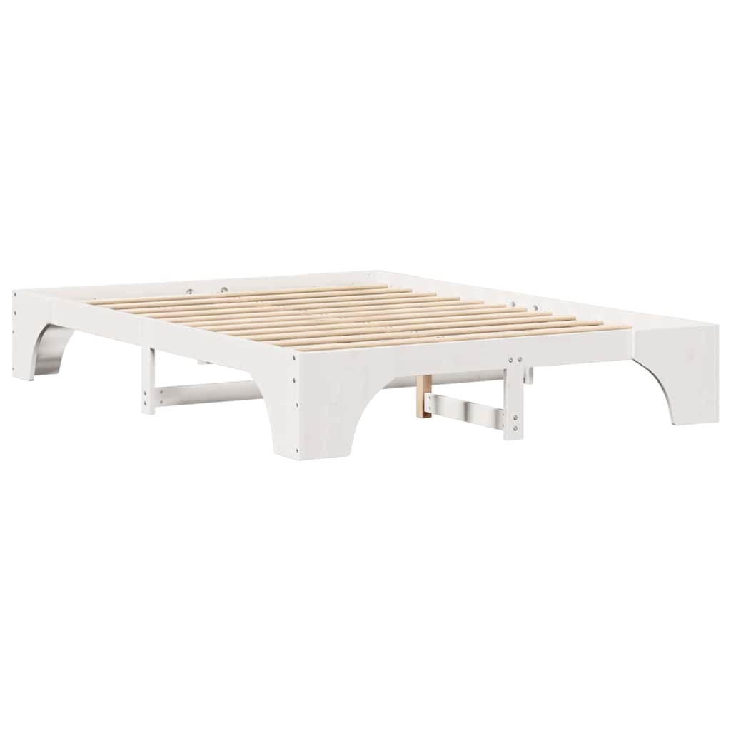 vidaXL Ramka łóżka Biały 150 x 200 cm Lite drewno sosnowe