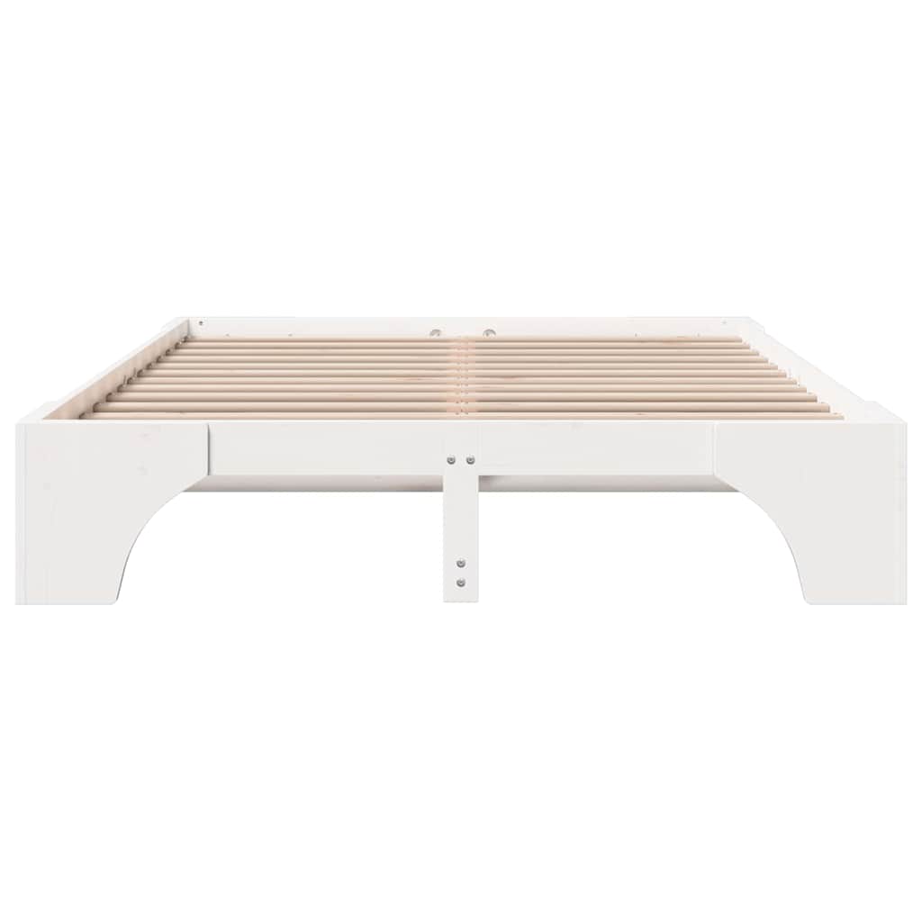vidaXL Ramka łóżka Biały 150 x 200 cm Lite drewno sosnowe