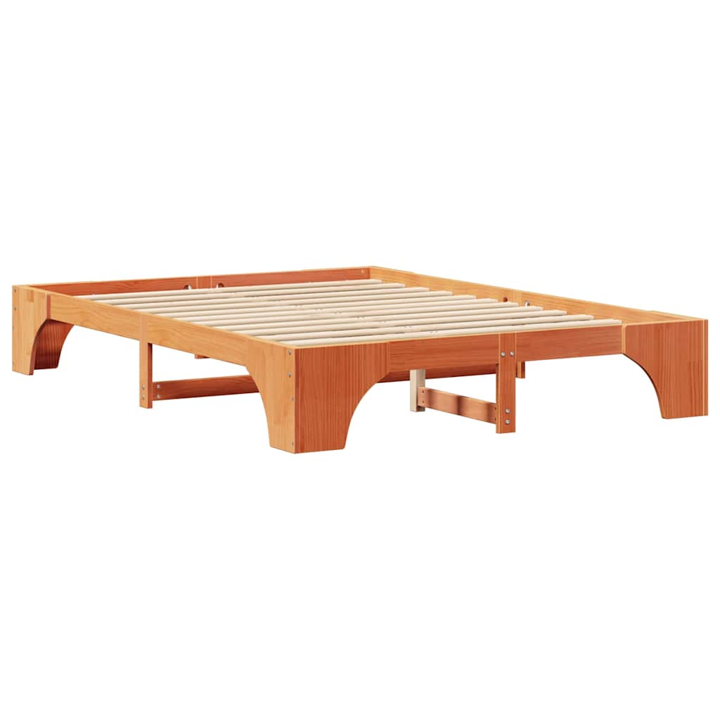 vidaXL Ramka łóżka Woskowy Brąz 150 x 200 cm Lite drewno sosnowe