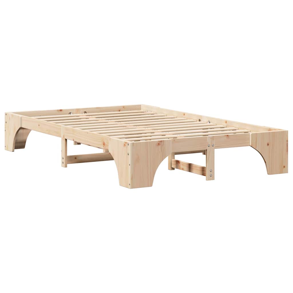 vidaXL Ramka łóżka Naturalny 120 x 200 cm Lite drewno sosnowe
