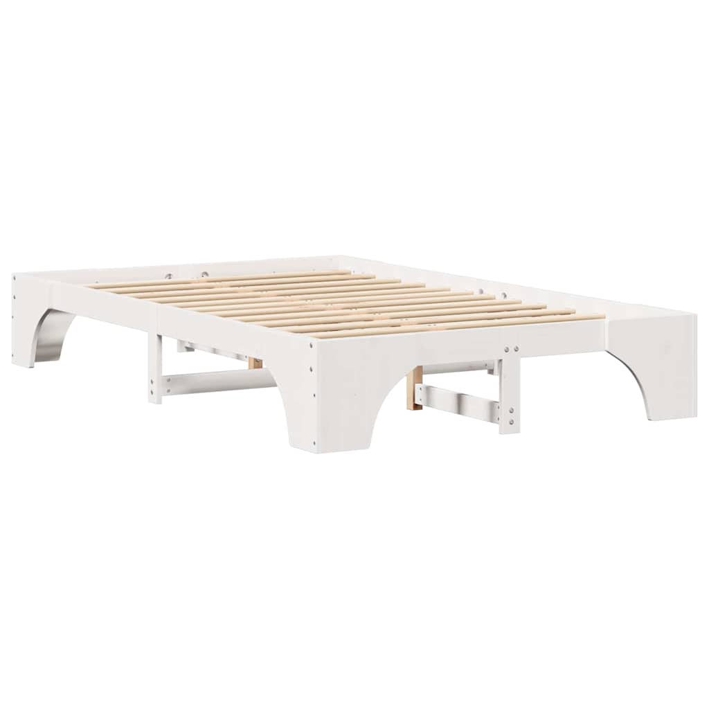 vidaXL Ramka łóżka Biały 120 x 200 cm Lite drewno sosnowe