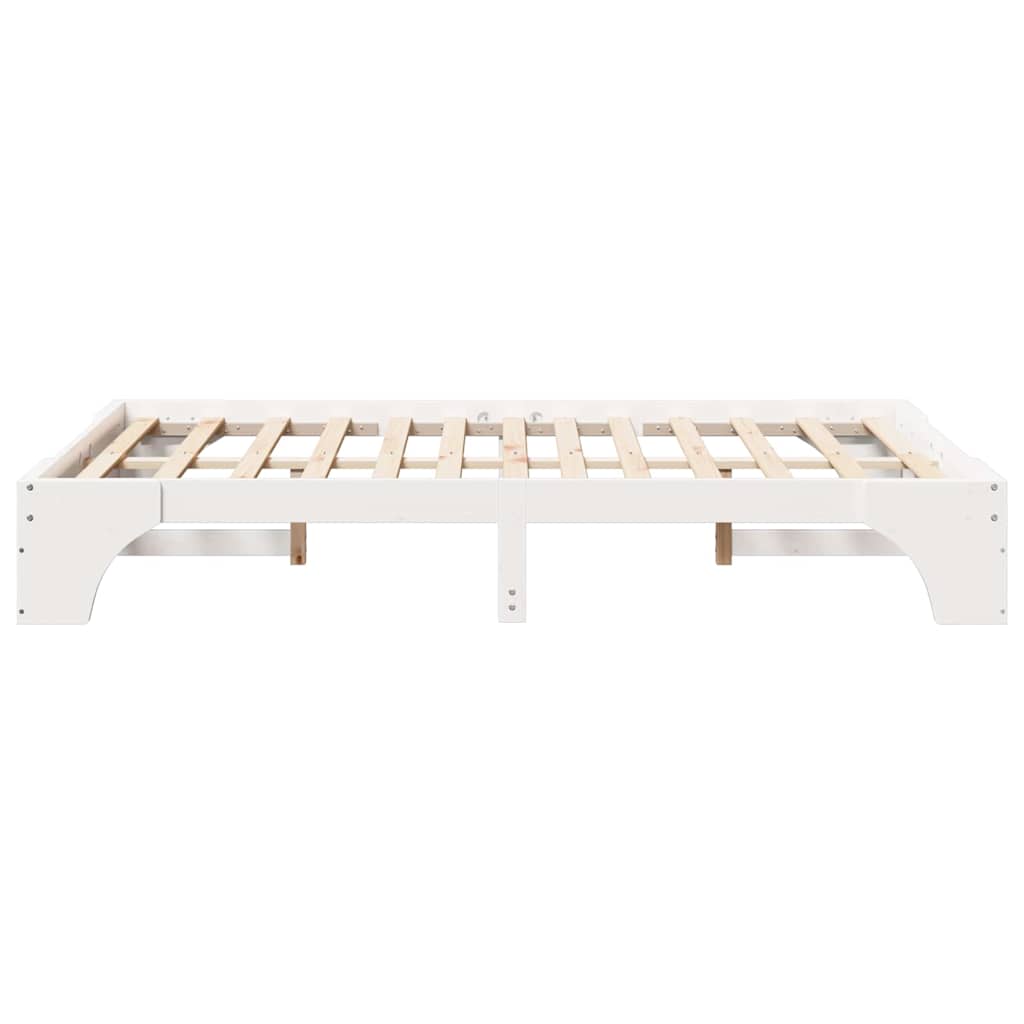 vidaXL Ramka łóżka Biały 140 x 190 cm Lite drewno sosnowe