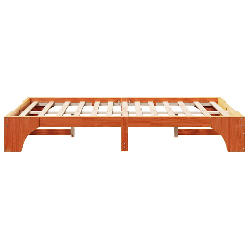 vidaXL Ramka łóżka Woskowy Brąz 135 x 190 cm Lite drewno sosnowe