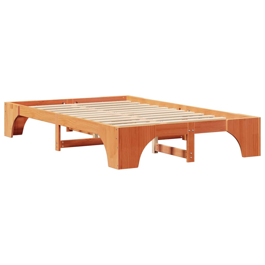 vidaXL Ramka łóżka Woskowy Brąz 120 x 190 cm Lite drewno sosnowe