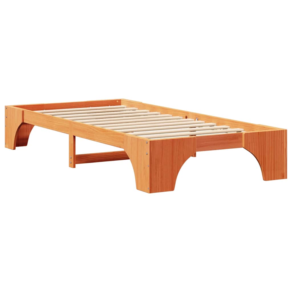 vidaXL Ramka łóżka Woskowy Brąz 90 x 200 cm Lite drewno sosnowe