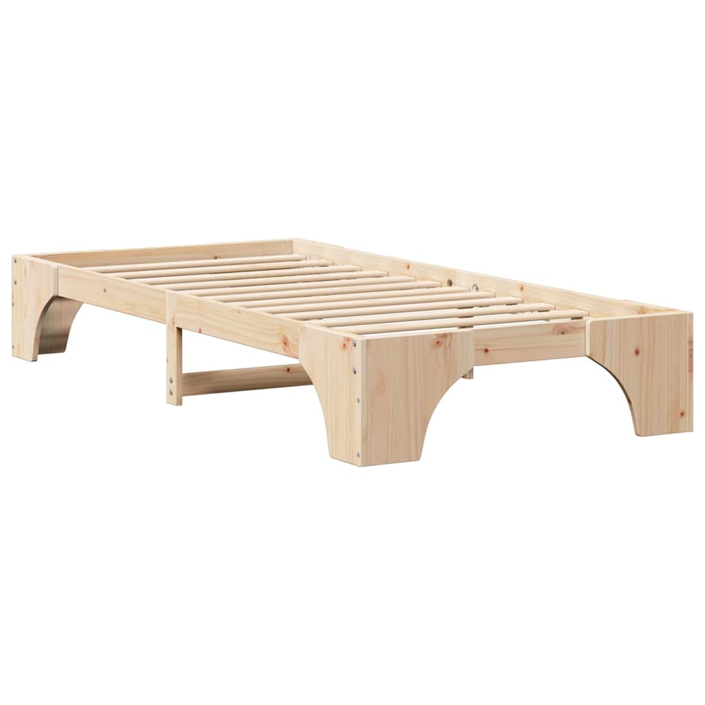 vidaXL Ramka łóżka Naturalny 80 x 200 cm Lite drewno sosnowe