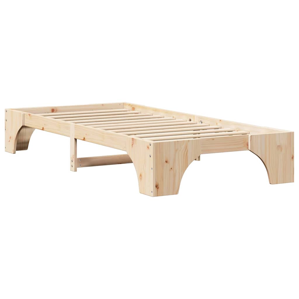 vidaXL Ramka łóżka Naturalny 80 x 200 cm Lite drewno sosnowe