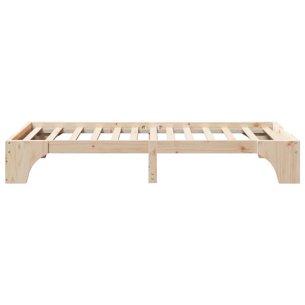 vidaXL Ramka łóżka Naturalny 80 x 200 cm Lite drewno sosnowe