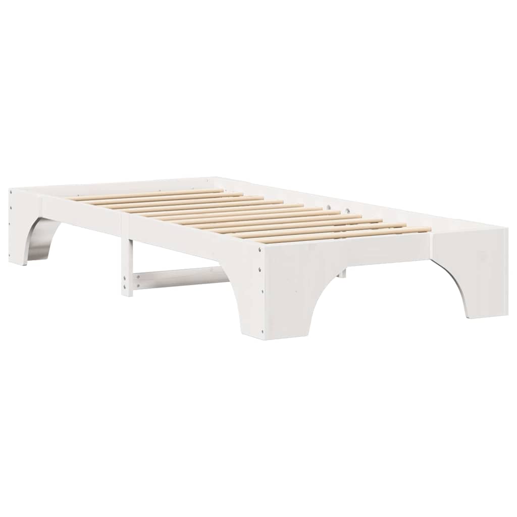 vidaXL Ramka łóżka Biały 80 x 200 cm Lite drewno sosnowe