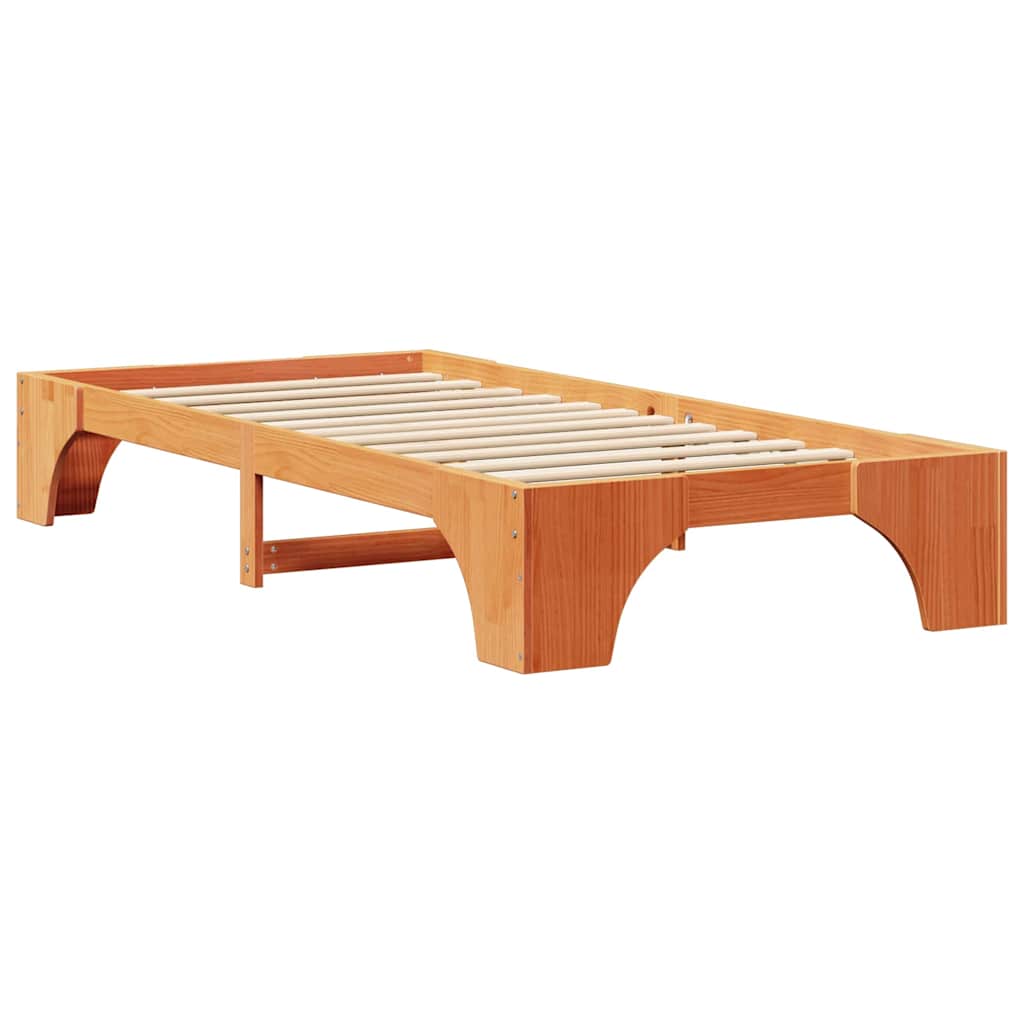 vidaXL Ramka łóżka Woskowy Brąz 80 x 200 cm Lite drewno sosnowe