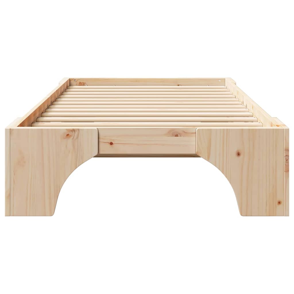 vidaXL Ramka łóżka Naturalny 90 x 190 cm Lite drewno sosnowe