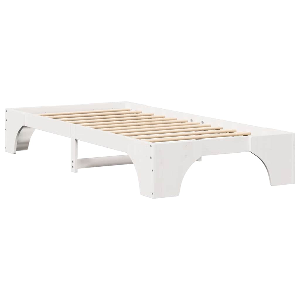 vidaXL Ramka łóżka Biały 90 x 190 cm Lite drewno sosnowe