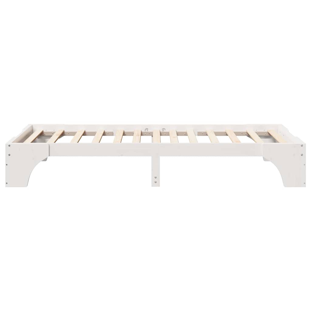 vidaXL Ramka łóżka Biały 90 x 190 cm Lite drewno sosnowe