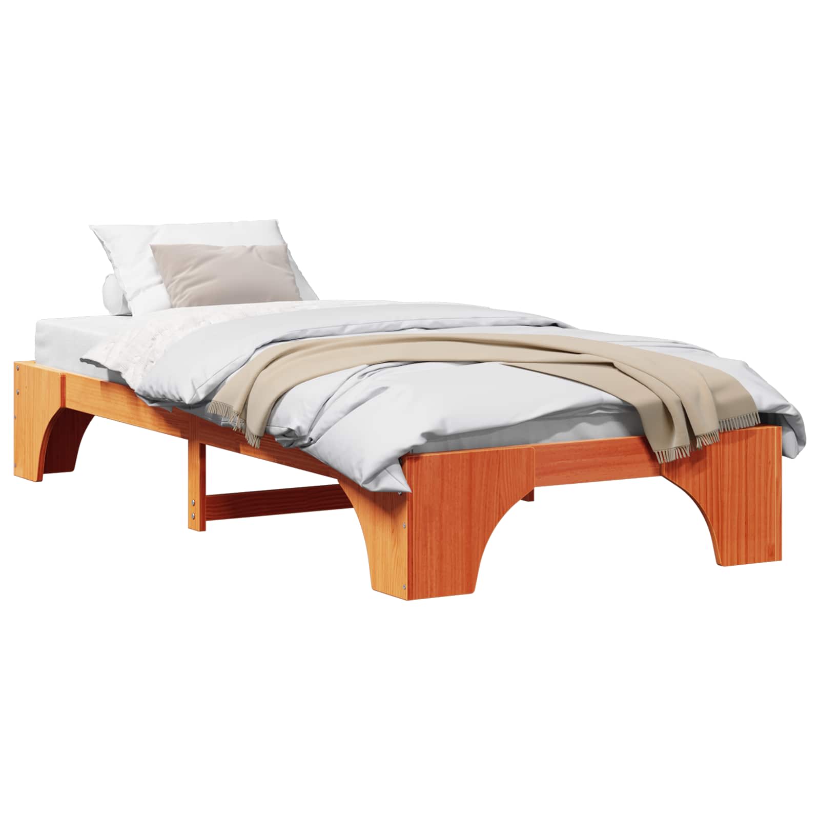 vidaXL Ramka łóżka Woskowy Brąz 90 x 190 cm Lite drewno sosnowe