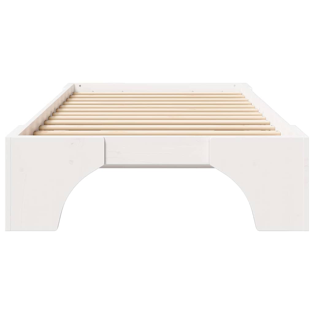 vidaXL Ramka łóżka Biały 75 x 190 cm Lite drewno sosnowe