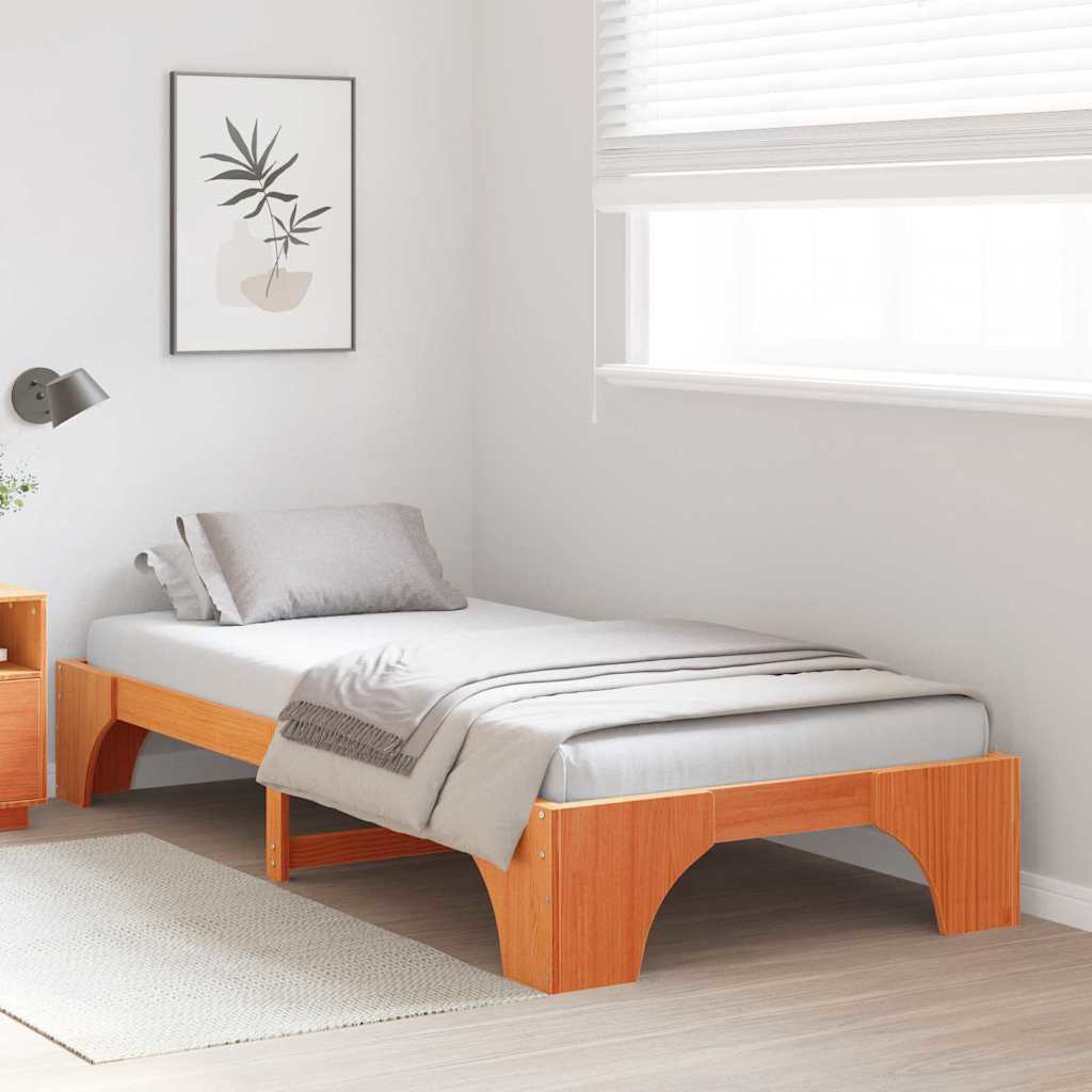 vidaXL Ramka łóżka Woskowy Brąz 75 x 190 cm Lite drewno sosnowe