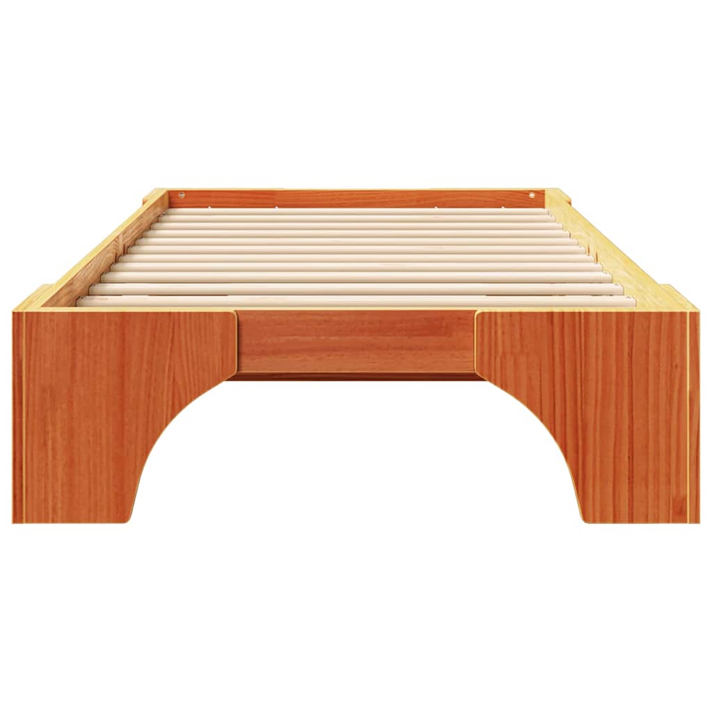 vidaXL Ramka łóżka Woskowy Brąz 75 x 190 cm Lite drewno sosnowe