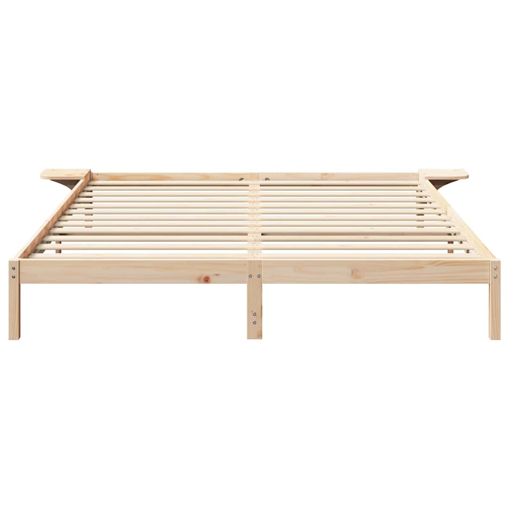 vidaXL Ramka łóżka Naturalny 200 x 200 cm Lite drewno sosnowe