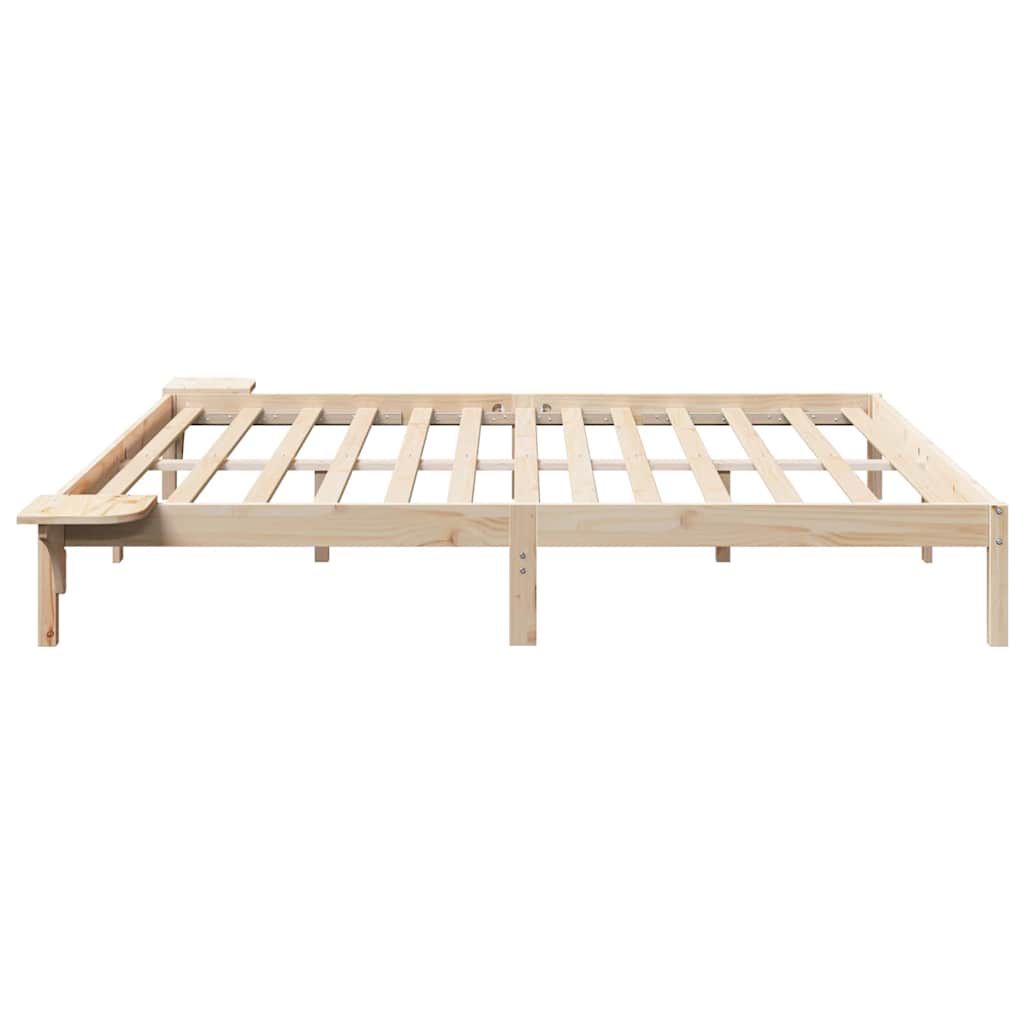 vidaXL Ramka łóżka Naturalny 200 x 200 cm Lite drewno sosnowe
