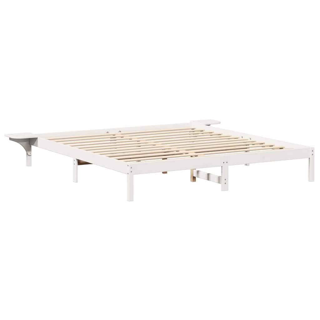 vidaXL Ramka łóżka Biały 200 x 200 cm Lite drewno sosnowe