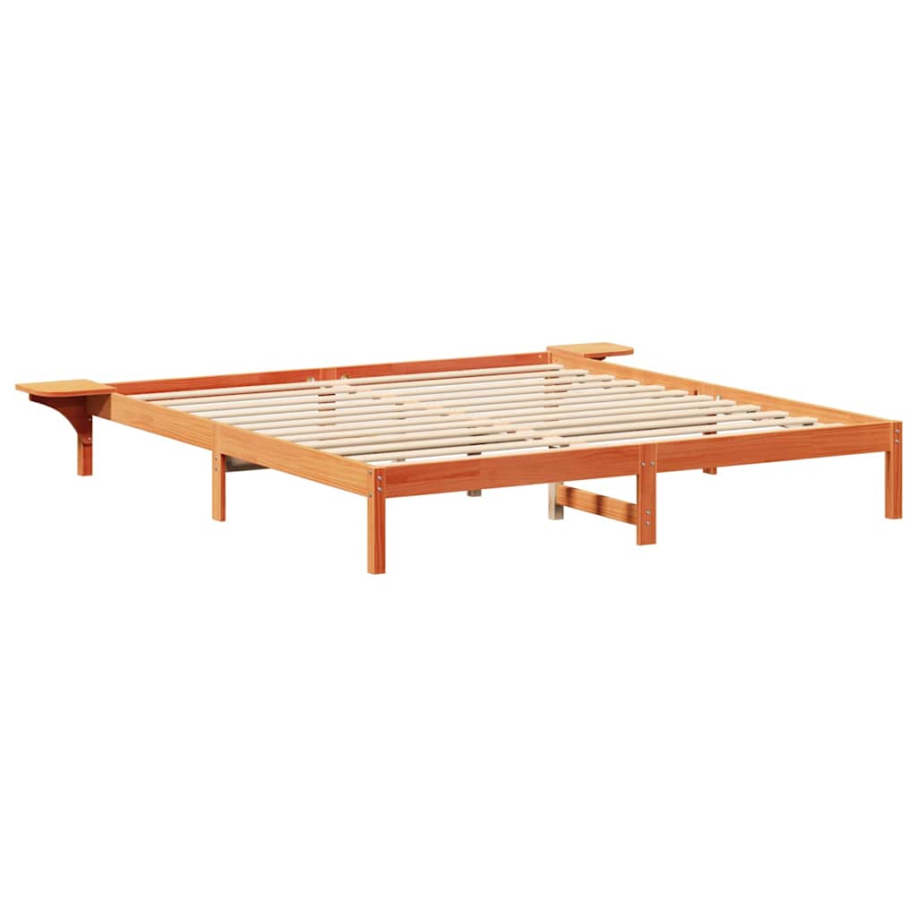 vidaXL Ramka łóżka Woskowy Brąz 200 x 200 cm Lite drewno sosnowe