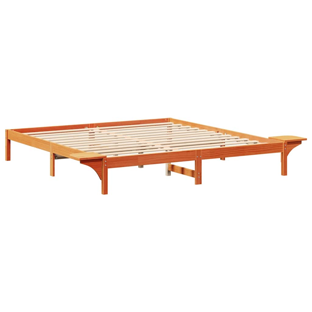 vidaXL Ramka łóżka Woskowy Brąz 200 x 200 cm Lite drewno sosnowe