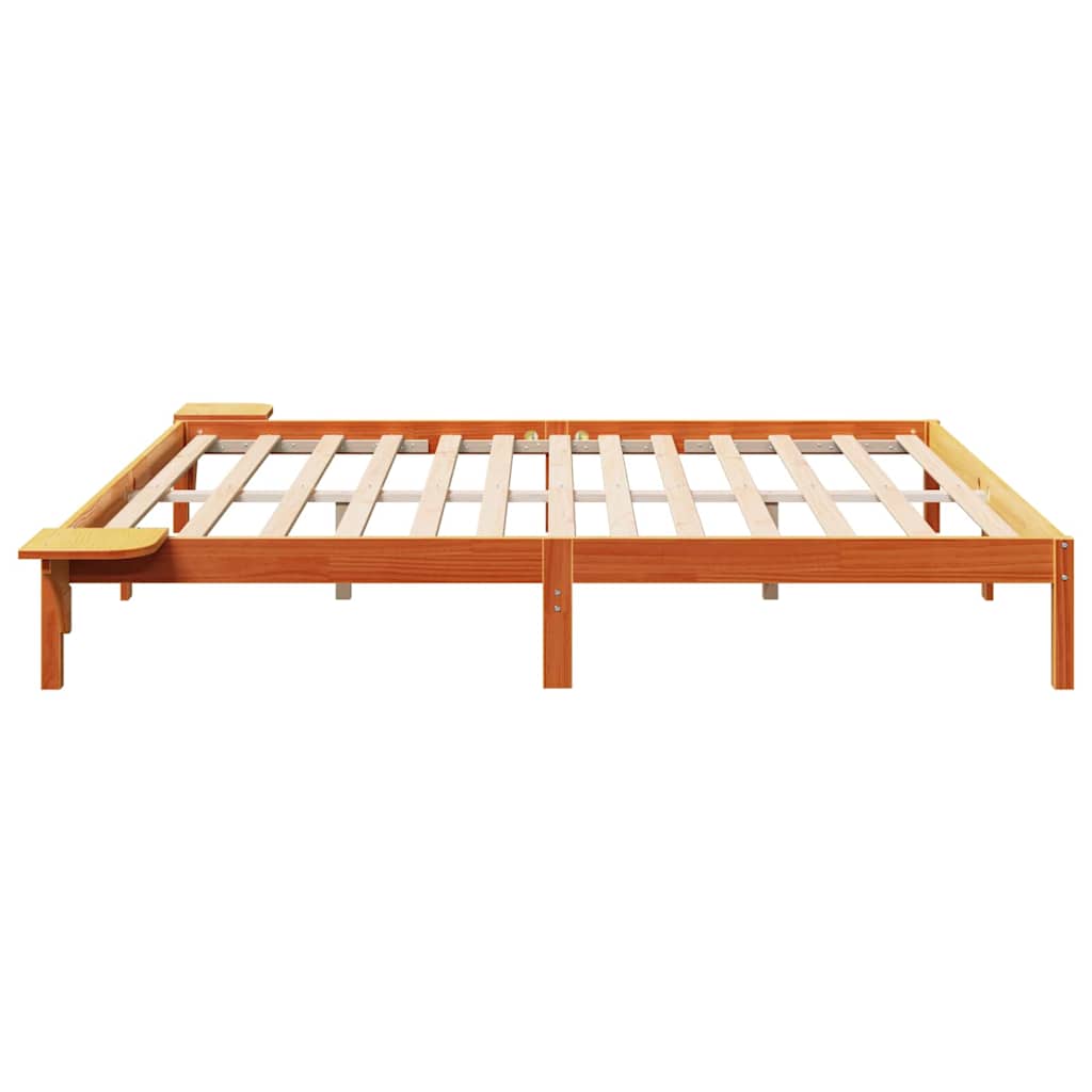 vidaXL Ramka łóżka Woskowy Brąz 200 x 200 cm Lite drewno sosnowe