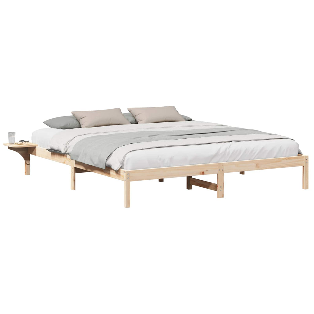 vidaXL Ramka łóżka Naturalny 180 x 200 cm Lite drewno sosnowe