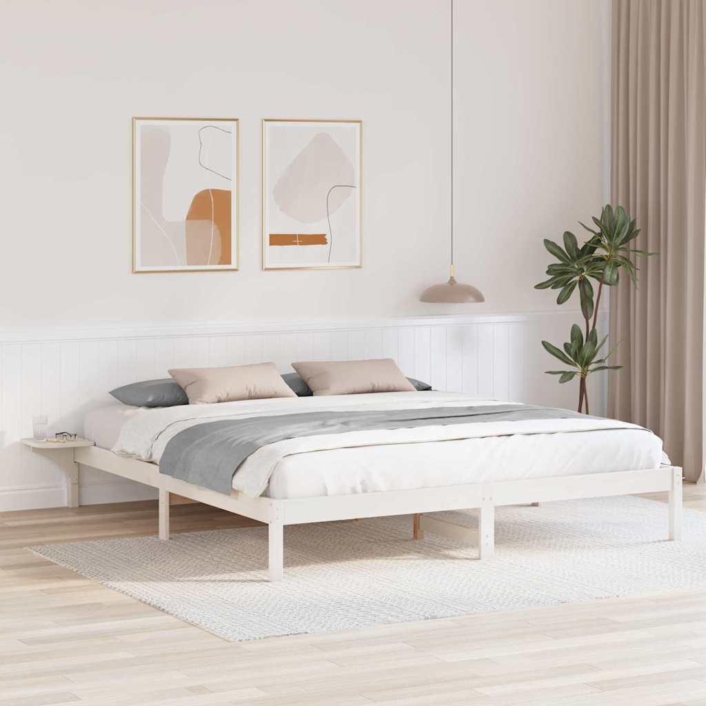 vidaXL Ramka łóżka Biały 180 x 200 cm Lite drewno sosnowe
