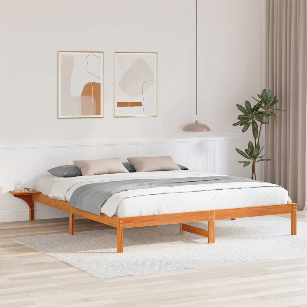 vidaXL Ramka łóżka Woskowy Brąz 180 x 200 cm Lite drewno sosnowe