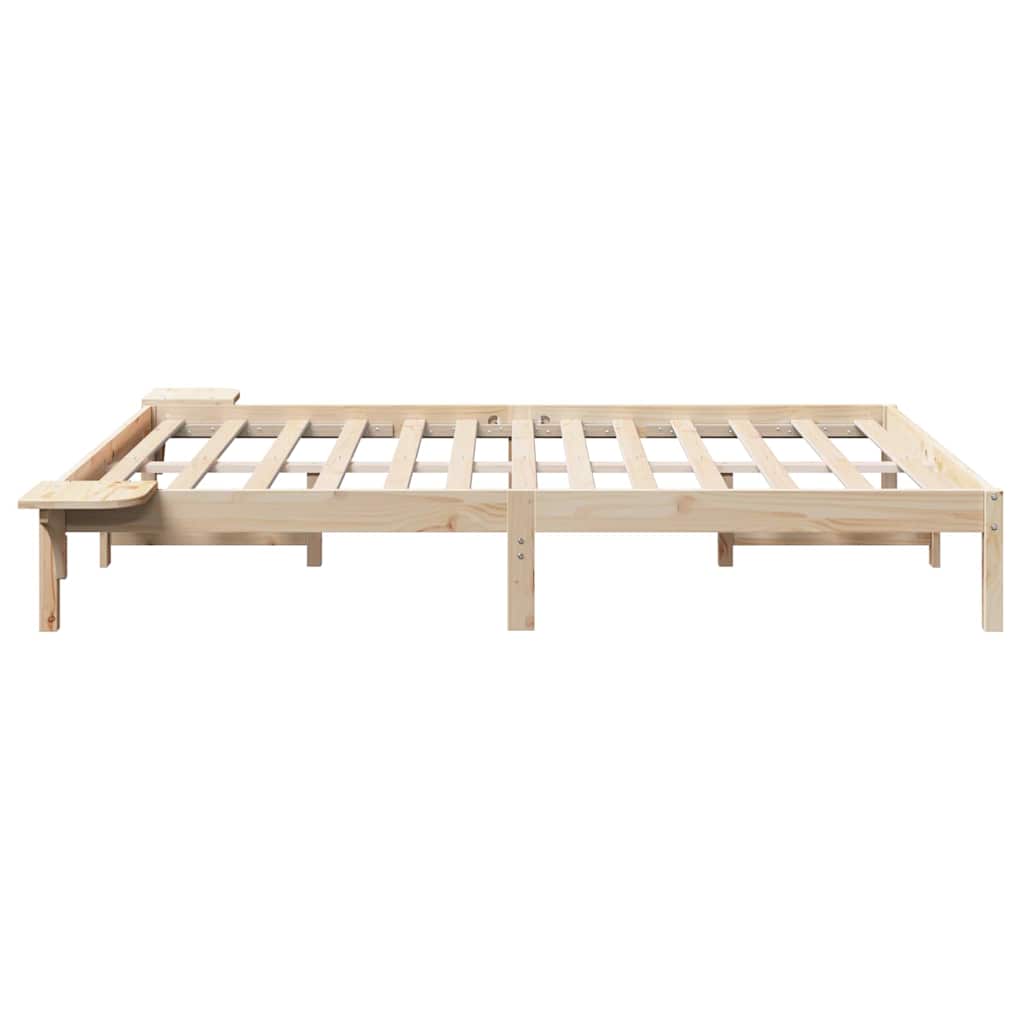 vidaXL Ramka łóżka Naturalny 160 x 200 cm Lite drewno sosnowe