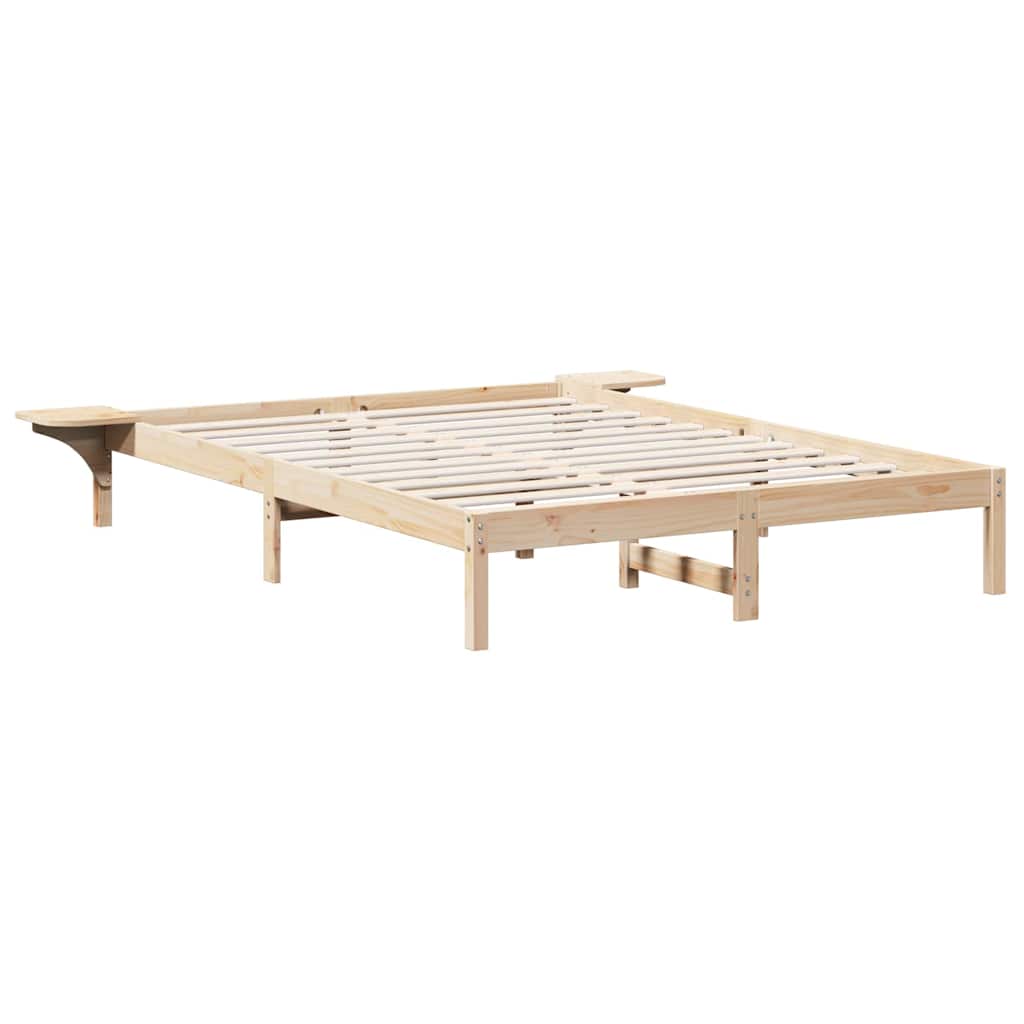 vidaXL Ramka łóżka Naturalny 150 x 200 cm Lite drewno sosnowe