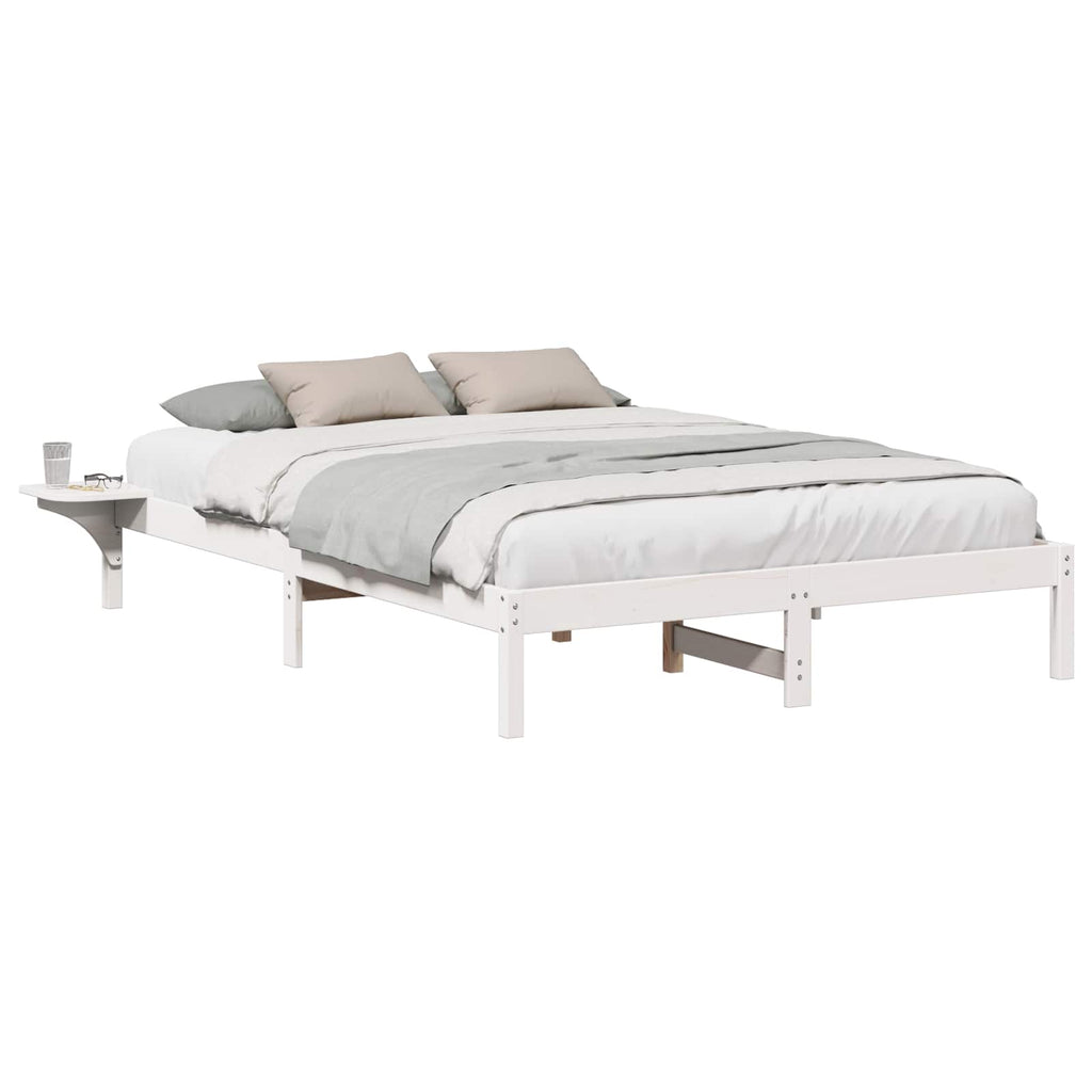vidaXL Ramka łóżka Biały 150 x 200 cm Lite drewno sosnowe