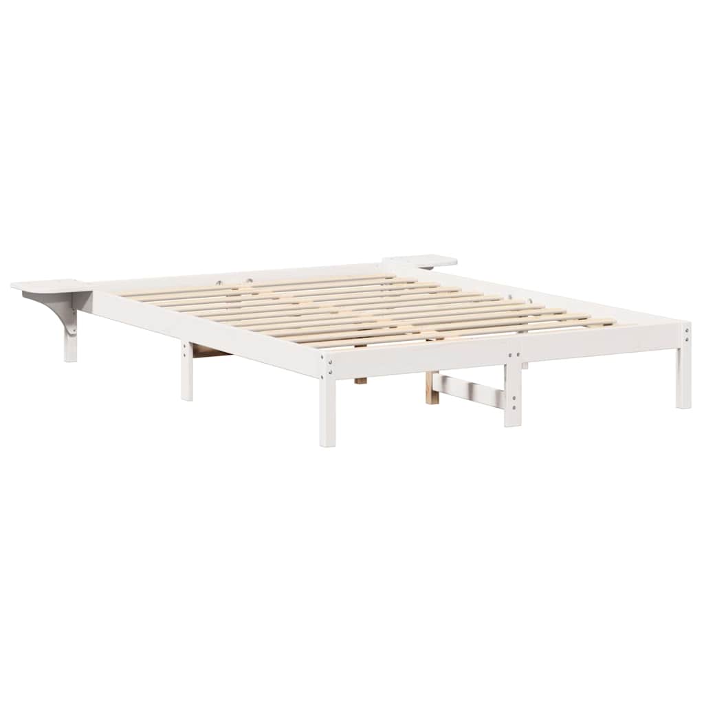 vidaXL Ramka łóżka Biały 150 x 200 cm Lite drewno sosnowe