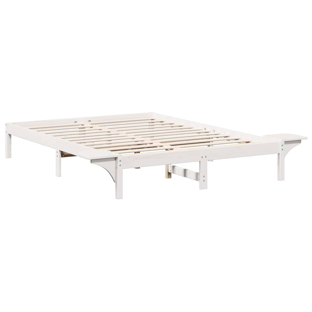 vidaXL Ramka łóżka Biały 150 x 200 cm Lite drewno sosnowe