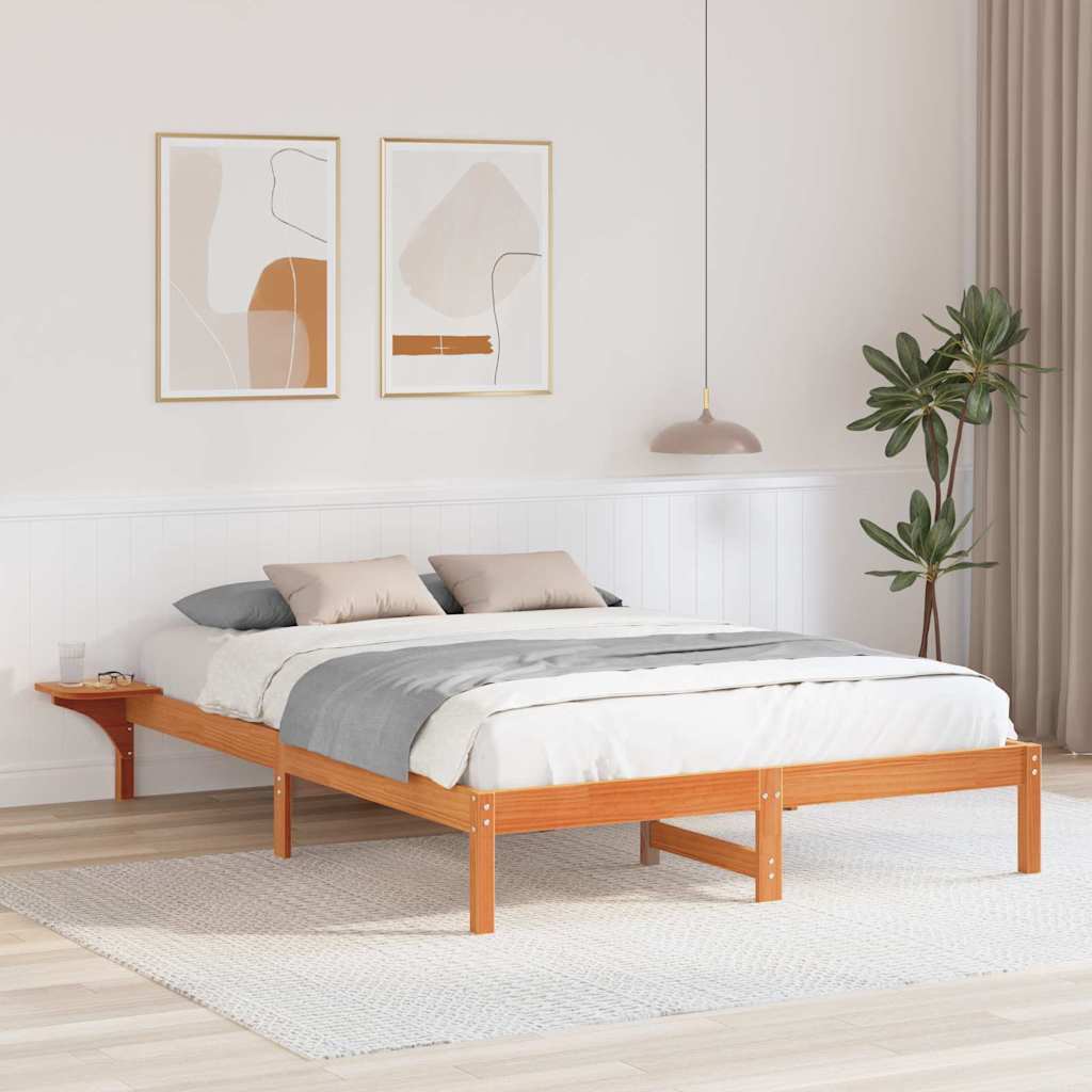 vidaXL Ramka łóżka Woskowy Brąz 150 x 200 cm Lite drewno sosnowe