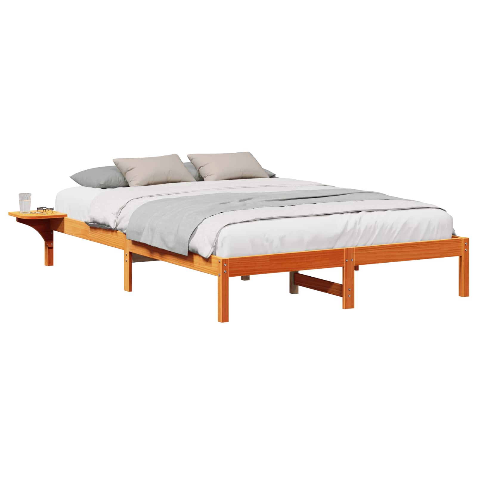 vidaXL Ramka łóżka Woskowy Brąz 150 x 200 cm Lite drewno sosnowe