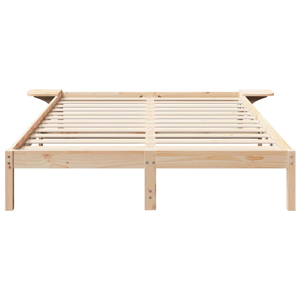 vidaXL Ramka łóżka Naturalny 140 x 200 cm Lite drewno sosnowe