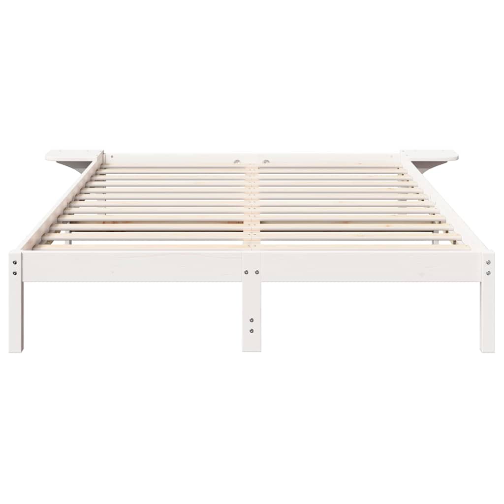 vidaXL Ramka łóżka Biały 140 x 200 cm Lite drewno sosnowe