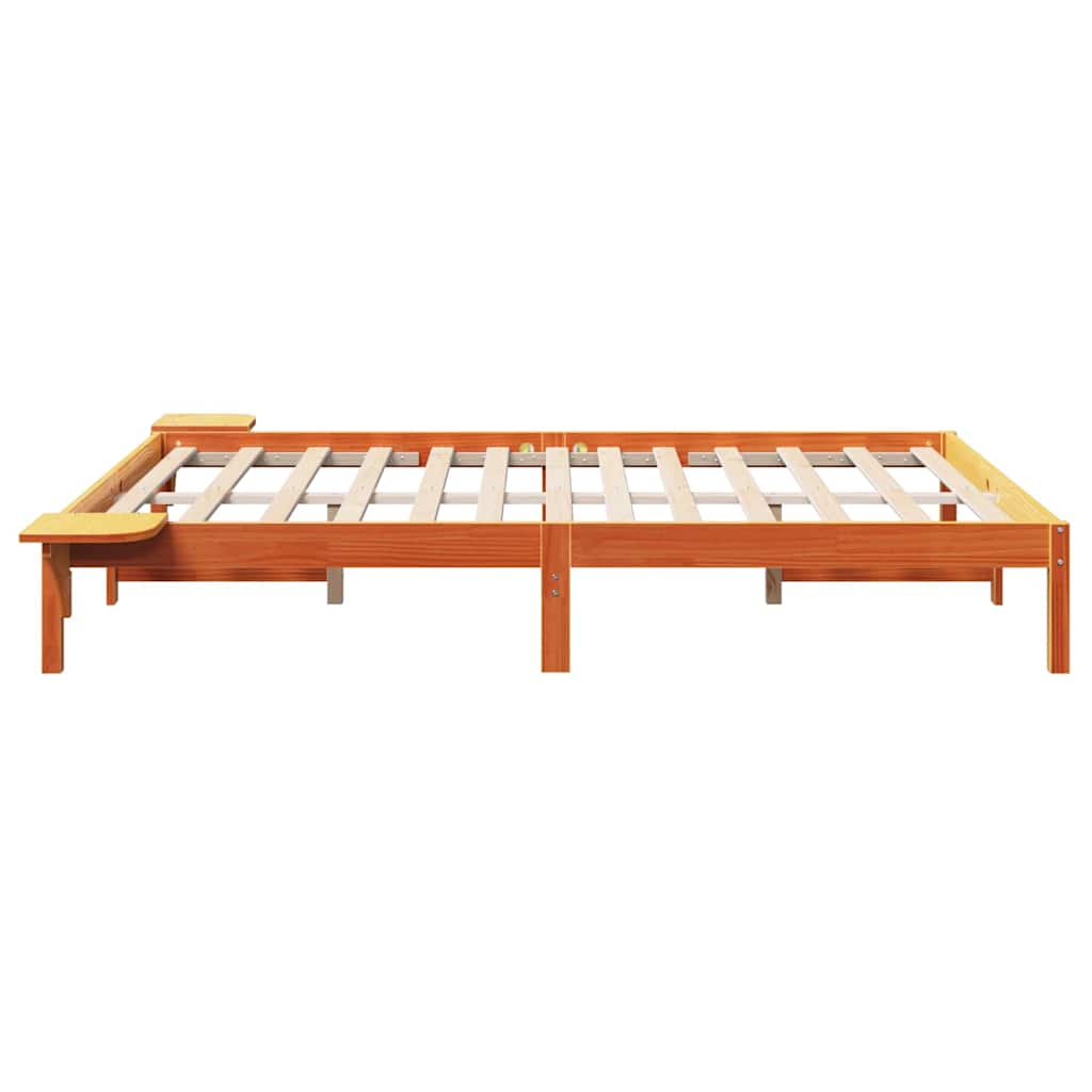 vidaXL Ramka łóżka Woskowy Brąz 140 x 200 cm Lite drewno sosnowe