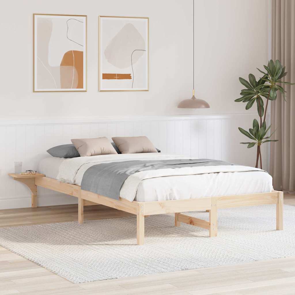vidaXL Ramka łóżka Naturalny 120 x 200 cm Lite drewno sosnowe