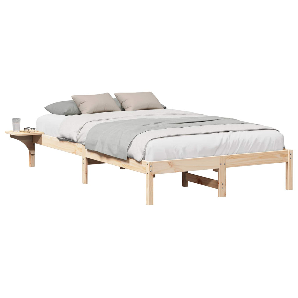 vidaXL Ramka łóżka Naturalny 120 x 200 cm Lite drewno sosnowe