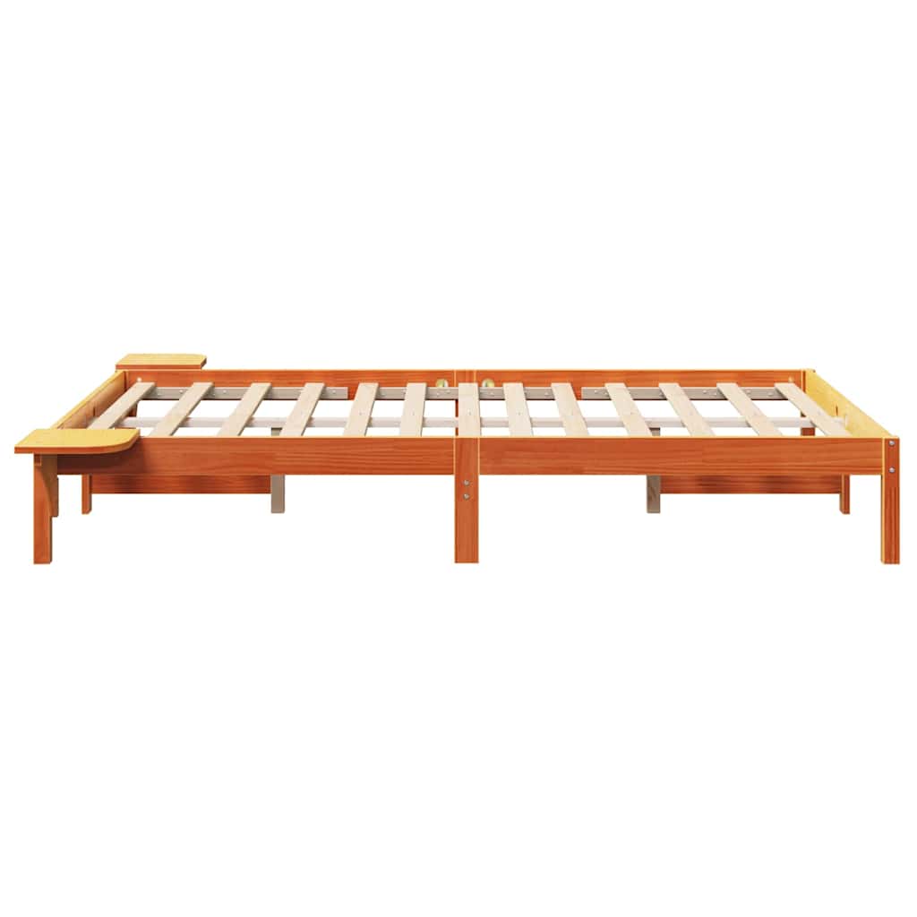 vidaXL Ramka łóżka Woskowy Brąz 135 x 190 cm Lite drewno sosnowe