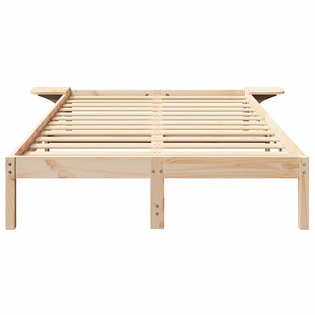 vidaXL Ramka łóżka Naturalny 120 x 190 cm Lite drewno sosnowe