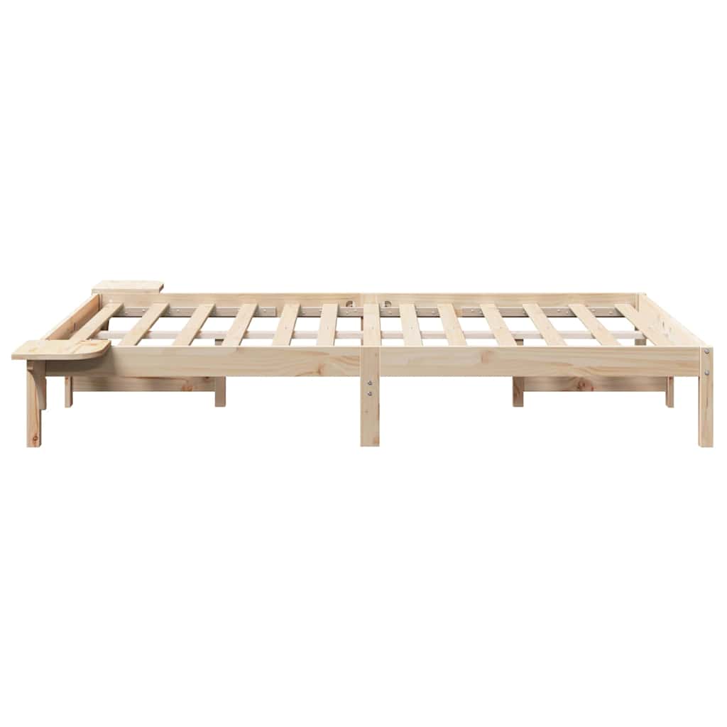 vidaXL Ramka łóżka Naturalny 120 x 190 cm Lite drewno sosnowe