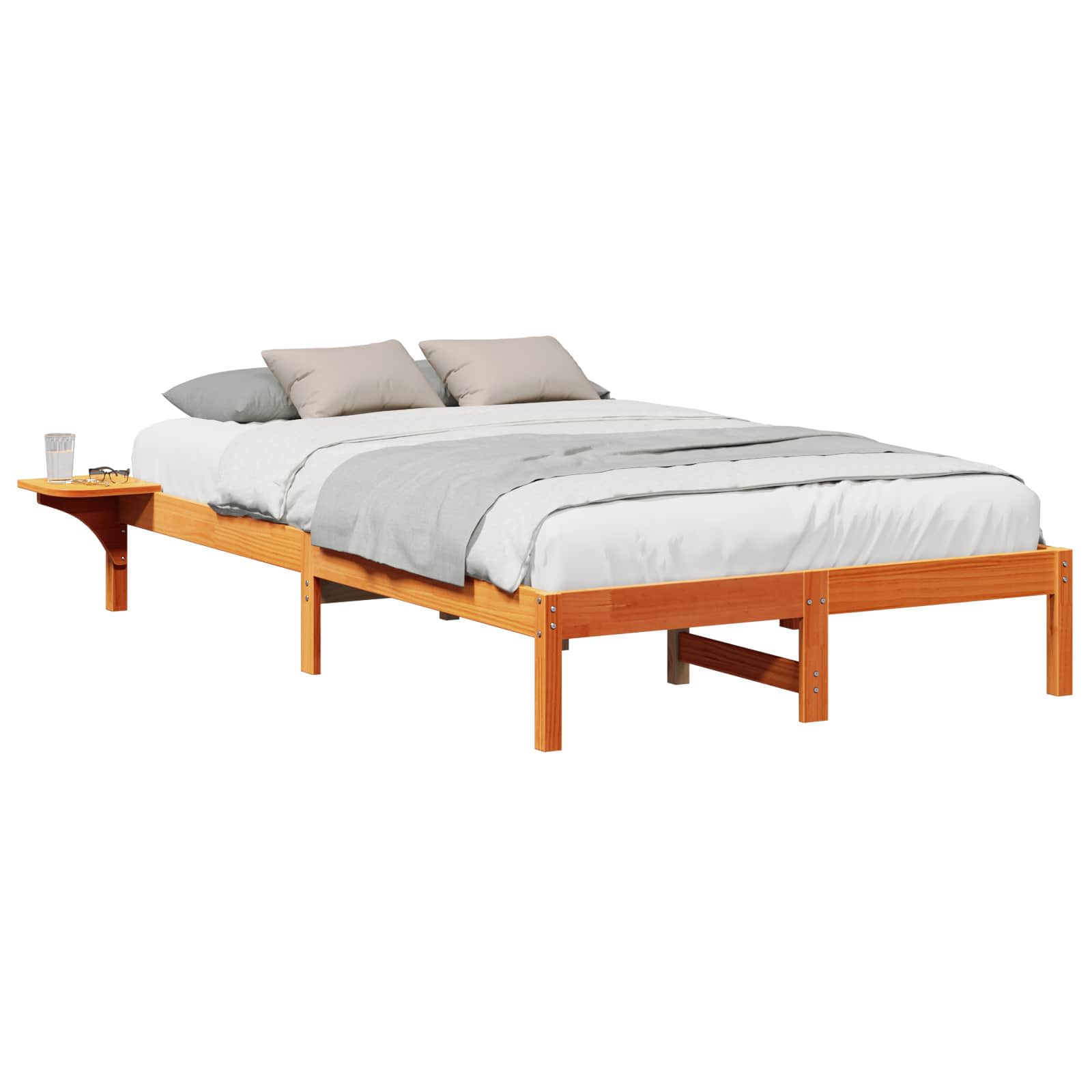vidaXL Ramka łóżka Woskowy Brąz 120 x 190 cm Lite drewno sosnowe