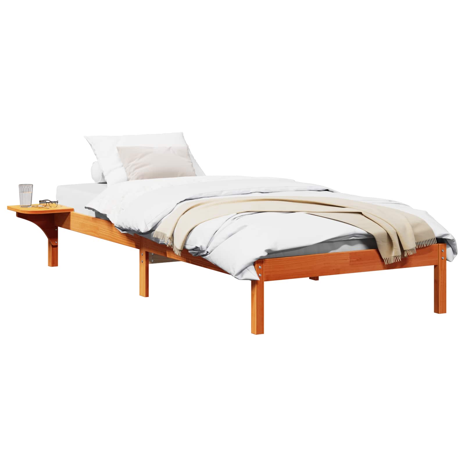 vidaXL Ramka łóżka Woskowy Brąz 100 x 200 cm Lite drewno sosnowe