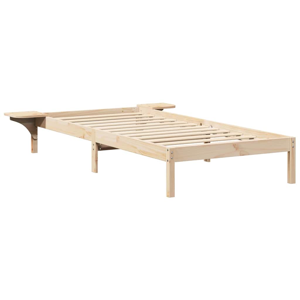 vidaXL Ramka łóżka Naturalny 90 x 200 cm Lite drewno sosnowe